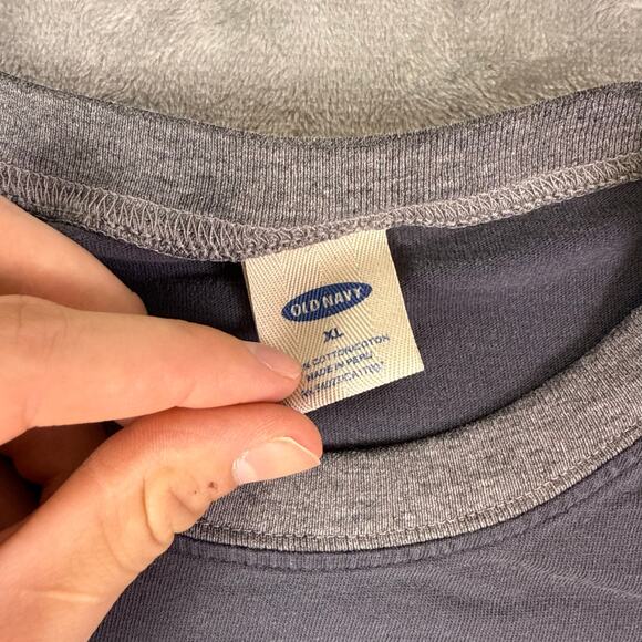 Old Navy Clothing Co American Dark Gray Long Sleeve Ringer Tee T-Shirt XL - Picture 6 of 8